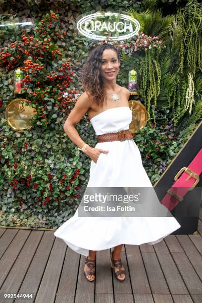 Annabelle Mandeng attends The Fashion Hub during the Berlin Fashion Week Spring/Summer 2019 at Ellington Hotel on July 5, 2018 in Berlin, Germany.