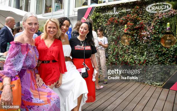 Petra van Bremen, Nova Meierhenrich, Annabelle Mandeng and Miyabi Kawai attend The Fashion Hub during the Berlin Fashion Week Spring/Summer 2019 at...