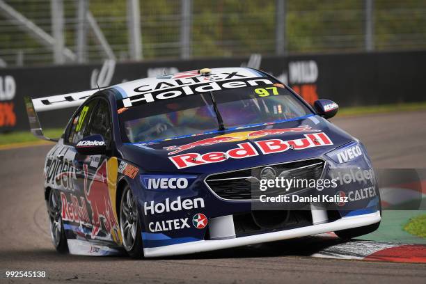 Shane Van Gisbergen drives the Red Bull Holden Racing Team Holden Commodore ZB during practice for the Supercars Townsville 400 on July 6, 2018 in...