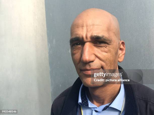 Tahir Della of the "Black People's Initiative in Germany" standing in front of the Literaturhaus in Stuttgart, Germany, 24 October 2017. Tahir Della...