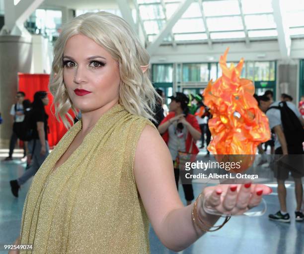 Cosplayers attend day 1 of Anime Expo 2018 held at the Los Angeles Convention Center on July 5, 2018 in Los Angeles, California.