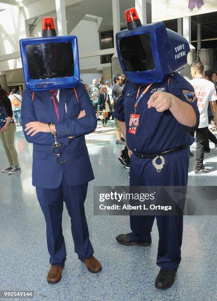 Cosplayers attend day 1 of Anime Expo 2018 held at the Los Angeles Convention Center on July 5, 2018 in Los Angeles, California.