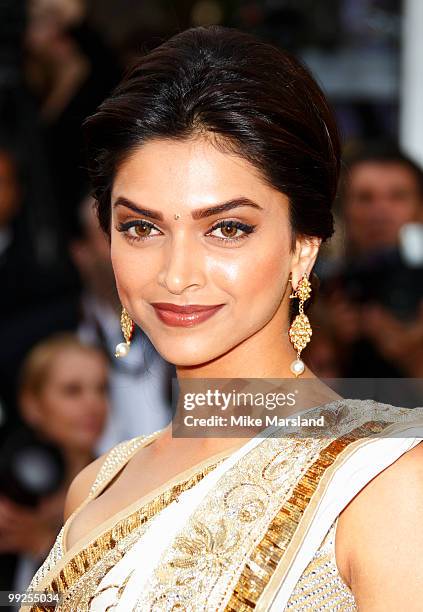 Deepika Padukone attends the Premiere of 'On Tour' at the Palais des Festivals during the 63rd Annual International Cannes Film Festival on May 13,...