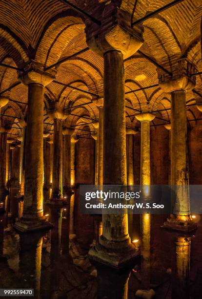 basilica cistern - circa 6th century imagens e fotografias de stock