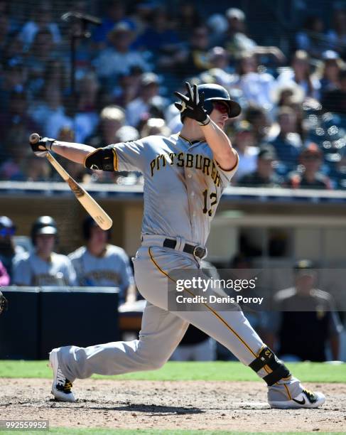 Corey Dickerson of the Pittsburgh Pirates plays during a baseball game against the San Diego Padres at PETCO Park on July 1, 2018 in San Diego,...