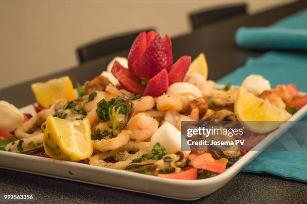 seafood platter per two. - seafood platter stock pictures, royalty-free photos & images