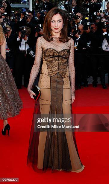 Elsa Zylberstein attends the Premiere of 'On Tour' at the Palais des Festivals during the 63rd Annual International Cannes Film Festival on May 13,...