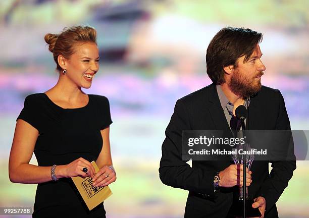 Actors Abbie Cornish and Jason Bateman onstage at the 15th annual Critics' Choice Movie Awards held at the Hollywood Palladium on January 15, 2010 in...