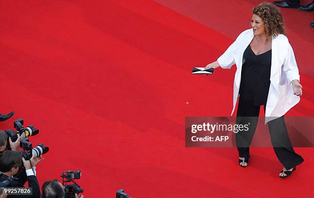 Singer Marianne James arrives on the red carpet for the screening of "Tournee" in competition by director Mathieu Amalric at the 63rd Cannes Film...