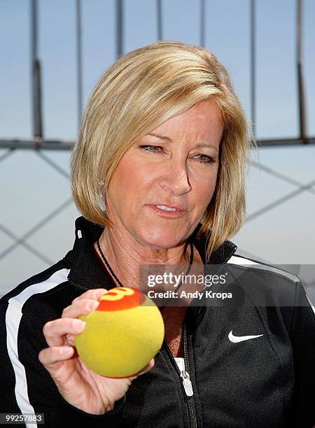 Chris Evert celebrates National Tennis Month at The Empire State Building on May 13, 2010 in New York City.