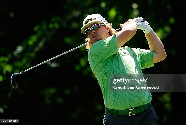 Charley Hoffman hits a tee shot during the final round of THE PLAYERS Championship held at THE PLAYERS Stadium course at TPC Sawgrass on May 9, 2010...