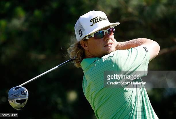 Charley Hoffman hits a tee shot during the final round of THE PLAYERS Championship held at THE PLAYERS Stadium course at TPC Sawgrass on May 9, 2010...