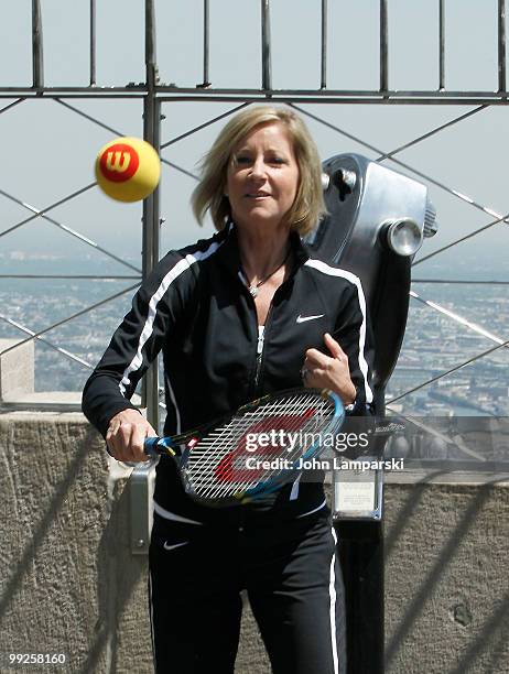 Chris Evert celebrates National Tennis Month at The Empire State Building on May 13, 2010 in New York City.