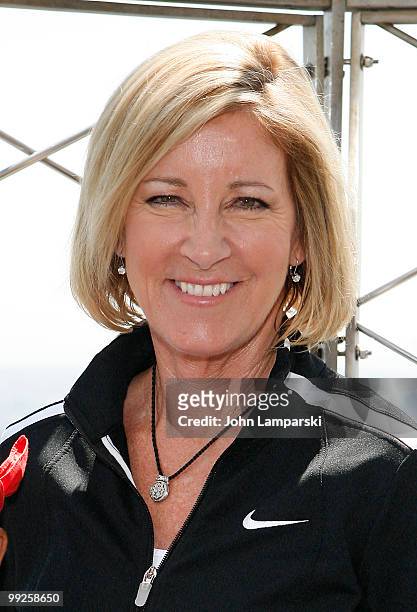Chris Evert celebrates National Tennis Month at The Empire State Building on May 13, 2010 in New York City.