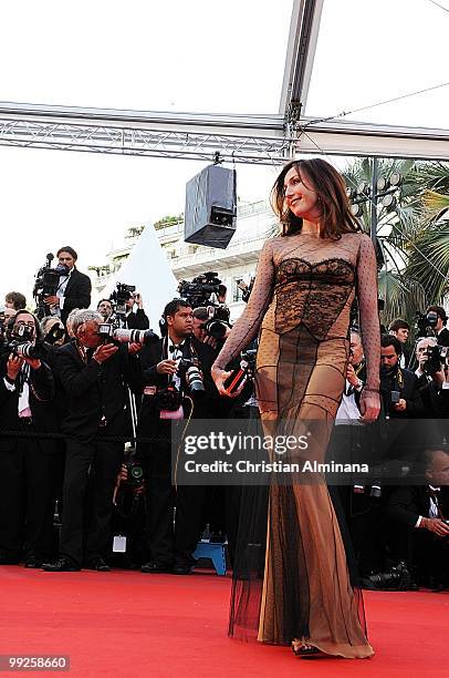 Actress Elsa Zylberstein attends the 'On Tour' Premiere at the Palais des Festivals during the 63rd Annual Cannes Film Festival on May 13, 2010 in...