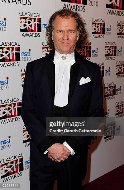 Composer Andre Rieu poses in the Winners Room during the Classical BRIT Awards at Royal Albert Hall on May 13, 2010 in London, England.