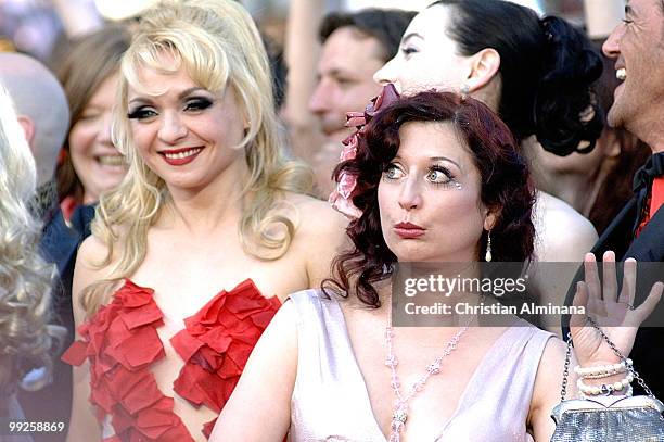 From left : actress Julie Atlas Muz and actress Dirty Martini arrive for the screening of the film 'Tournee' presented in competiton at the 63rd...