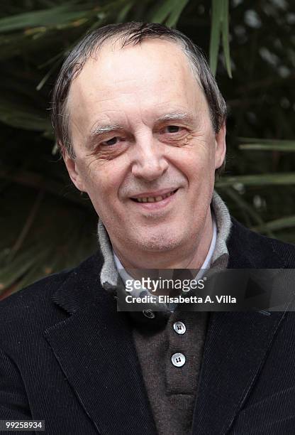 Italian director Dario Argento poses at Politecnico Fandango on April 23, 2010 in Rome, Italy.