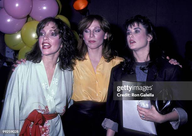 Actresses Melanie Chartoff, Marilu Henner and Demi Moore attend the wrap party for "Fridays" on March 19, 1982 at ABC TV Studios in Los Angeles,...