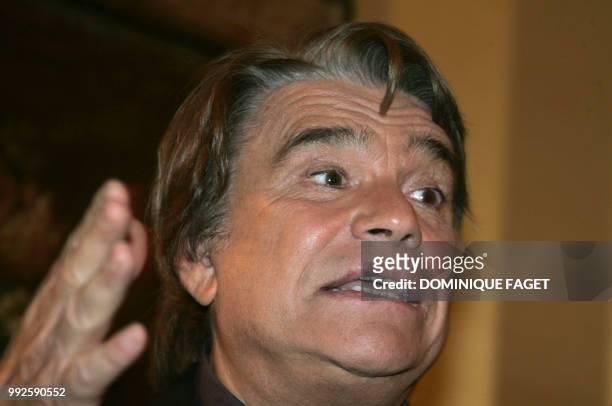 French former businessman Bernard Tapie gives a press conference, 10 October 2006 at the Royal Monceau hotel in Paris, one day after the French high...