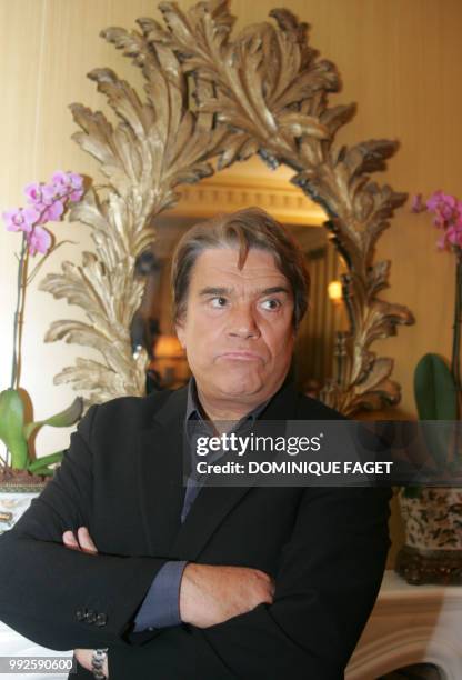 French businessman Bernard Tapie is seen prior to a press conference, 10 October 2006 at the Royal Monceau hotel in Paris, one day after the French...