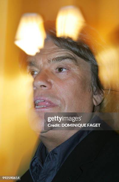 French former businessman Bernard Tapie gives a press conference, 10 October 2006 at the Royal Monceau hotel in Paris, one day after the French high...