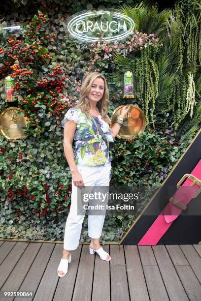 German presenter Bettina Cramer attends The Fashion Hub during the Berlin Fashion Week Spring/Summer 2019 at Ellington Hotel on July 5, 2018 in...