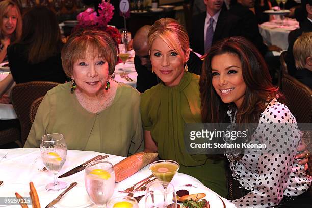 Actresses Shirley MacLaine , Christina Applegate, and Eva Longoria Parker attend Variety's 1st Annual Power of Women Luncheon at the Beverly Wilshire...