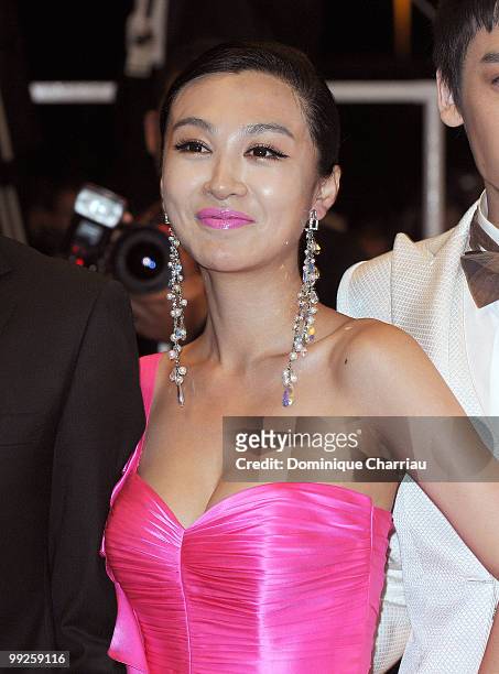 Actress Li Feier attends the Premiere of 'Chongqing Blues' at the Palais des Festivals during the 63rd Annual International Cannes Film Festival on...