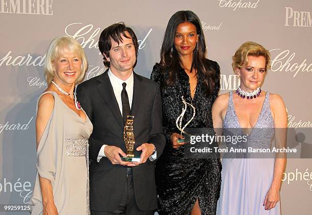 Dame Helen Mirren, actor Edward Hogg, model Liya Kebede and Vice President of Chopard Caroline Gruosi-Scheufele attend The Chopard Trophy at the...