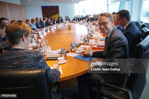 Jens Weidmann , President of the Bundesbank, attends the weekly German government cabinet meeting on July 6, 2018 in Berlin, Germany. Today's cabinet...