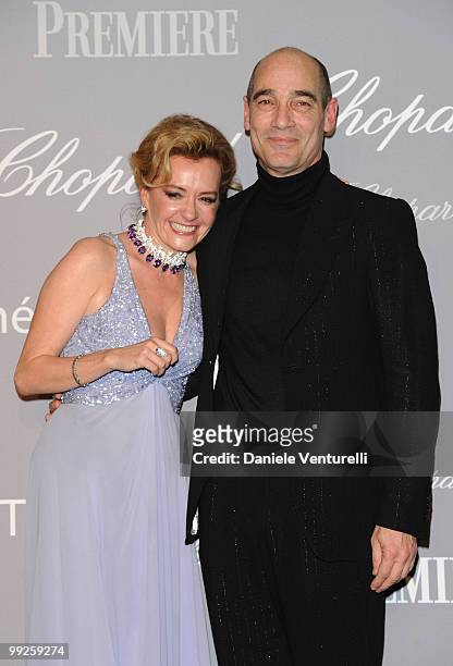 Vice President of Chopard Caroline Gruosi-Scheufele and actor Jean-Marc Barr attend The Chopard Trophy at the Hotel Martinez during the 63rd Annual...