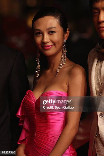 Li Feier attends the 'Chongqing Blues' Premiere at the Palais des Festivals during the 63rd Annual Cannes Film Festival on May 13, 2010 in Cannes,...