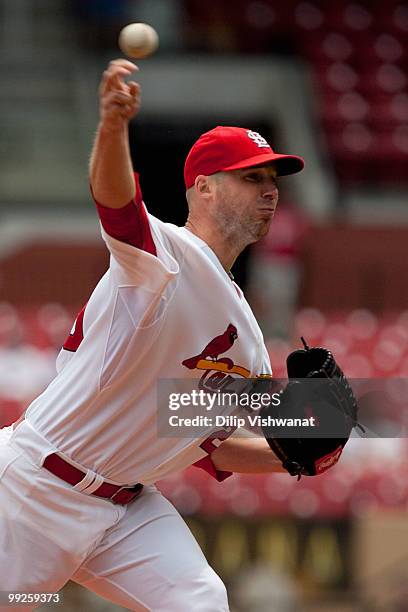 Starting pitcher Chris Carpenter of the St. Louis Cardinals throws against the Houston Astros at Busch Stadium on May 13, 2010 in St. Louis,...