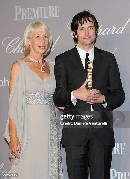 Dame Helen Mirren and actor Edward Hogg attend The Chopard Trophy at the Hotel Martinez during the 63rd Annual International Cannes Film Festival on...