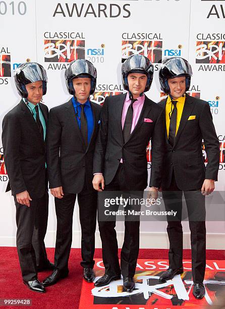 Stephen Bowman, Ollie Baines, Jules Knight and Barney of Blake attend the Classical BRIT Awards at Royal Albert Hall on May 13, 2010 in London,...