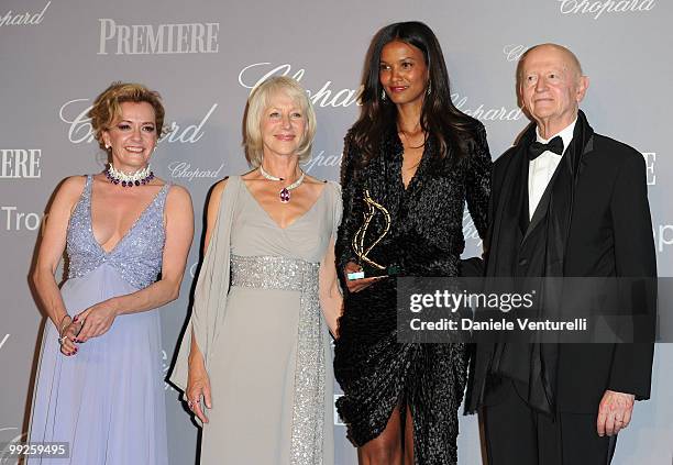 Vice President of Chopard Caroline Gruosi-Scheufele, Dame Helen Mirren, model Liya Kebede and Cannes Film Festival President Gilles Jacob attend The...