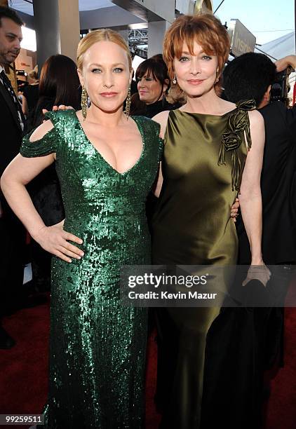 Patricia Arquette and Sharon Lawrence arrives to the TNT/TBS broadcast of the 16th Annual Screen Actors Guild Awards held at the Shrine Auditorium on...