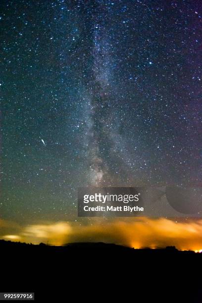 milky way and the comet - blythe stock pictures, royalty-free photos & images