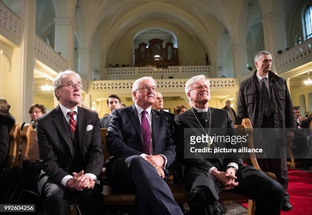 German federal president Frank-Walter Steinmeier partakes in a ceremony for the return of the St. Peter and Paul cathedral to the...