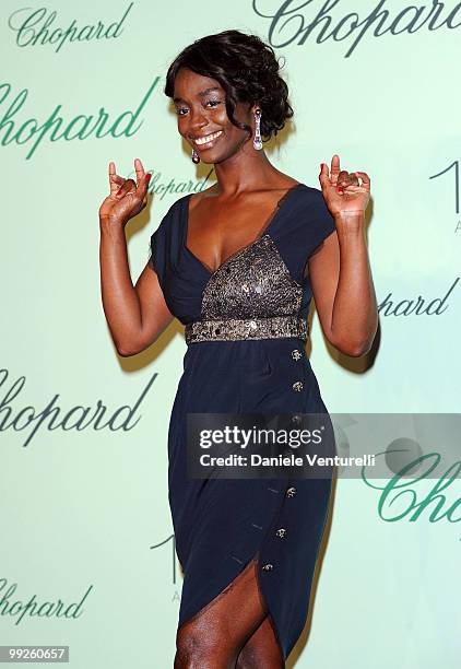 Aissa Maiga attends The Chopard Trophy Dinner at the Hotel Martinez during the 63rd Annual International Cannes Film Festival on May 13, 2010 in...