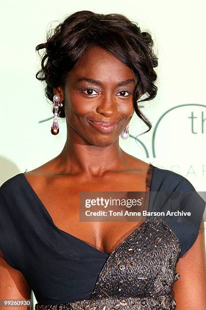 Aissa Maiga attends The Chopard Trophy Dinner at the Hotel Martinez during the 63rd Annual International Cannes Film Festival on May 13, 2010 in...