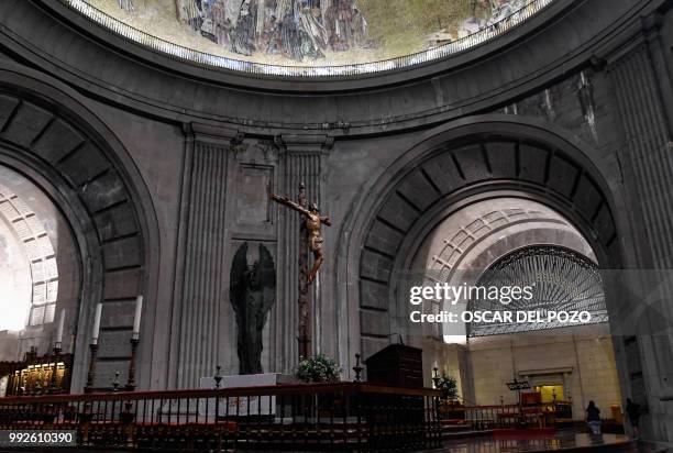 Picture taken of the inside of the Valle de los Caidos , a monument to the Francoist combatants who died during the Spanish civil war and Spain's...