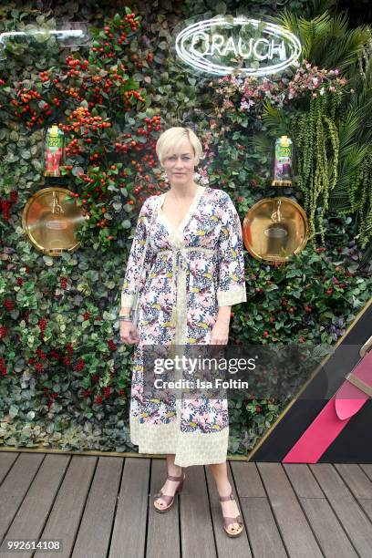 German actress Gesine Cukrowski attends The Fashion Hub during the Berlin Fashion Week Spring/Summer 2019 at Ellington Hotel on July 5, 2018 in...