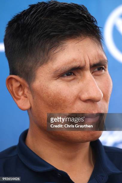 Nairo Quintana of Colombia and Movistar Team /during the 105th Tour de France 2018, Movistar Team press conference / TDF / on July 6, 2018 in Cholet,...