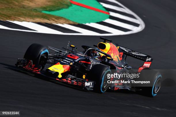 Daniel Ricciardo of Australia driving the Aston Martin Red Bull Racing RB14 TAG Heuer on track during practice for the Formula One Grand Prix of...
