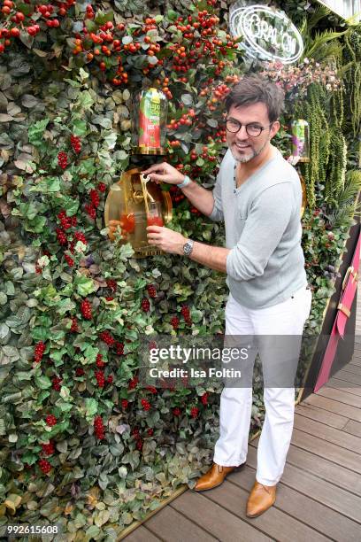 Tobey Wilson attends The Fashion Hub during the Berlin Fashion Week Spring/Summer 2019 at Ellington Hotel on July 5, 2018 in Berlin, Germany.