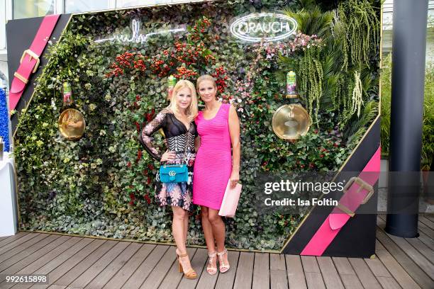 Fashion Designer Sonja Kiefer and German presenter Kerstin Linnartz attend The Fashion Hub during the Berlin Fashion Week Spring/Summer 2019 at...