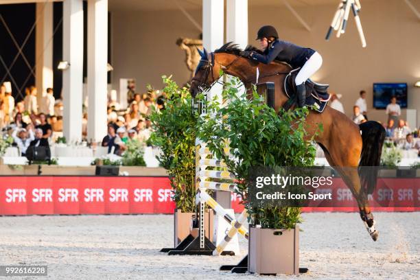 Jessica Springsteen competes in the Prix Renault Mobility at Champ de Mars on July 5, 2018 in Paris, France.