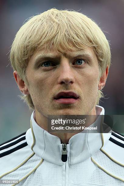 Andreas Beck of Germany looks on before the international friendly match between Germany and Malta at Tivoli stadium on May 13, 2010 in Aachen,...